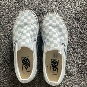 Light blue checkered vans size 4